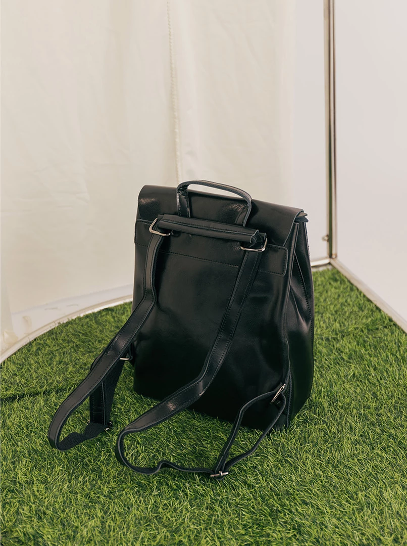 真牛皮質感後背包