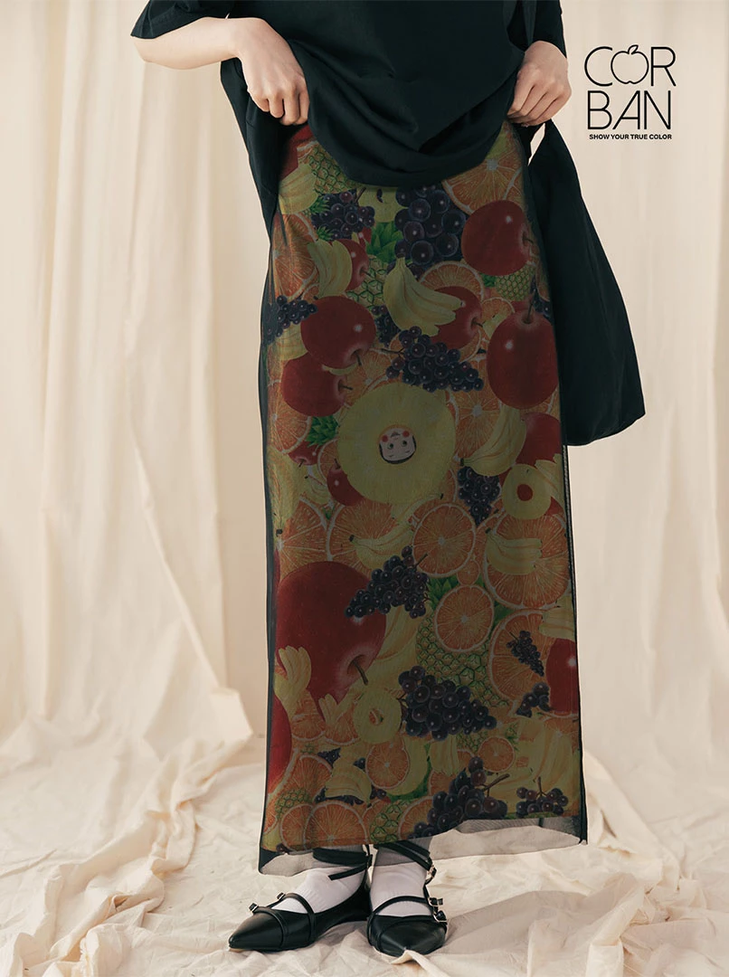 蘋果妹水果印花裙