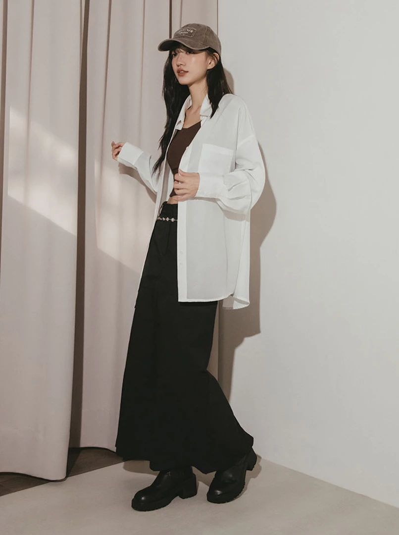 中低腰直筒西裝裙