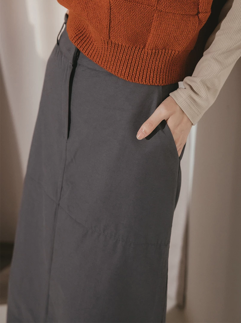 中低腰直筒西裝裙