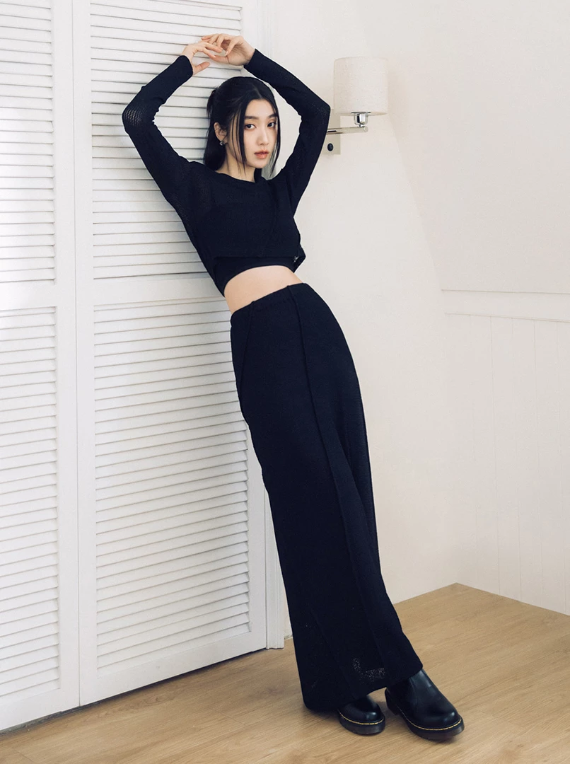 立體斜車線百搭長裙