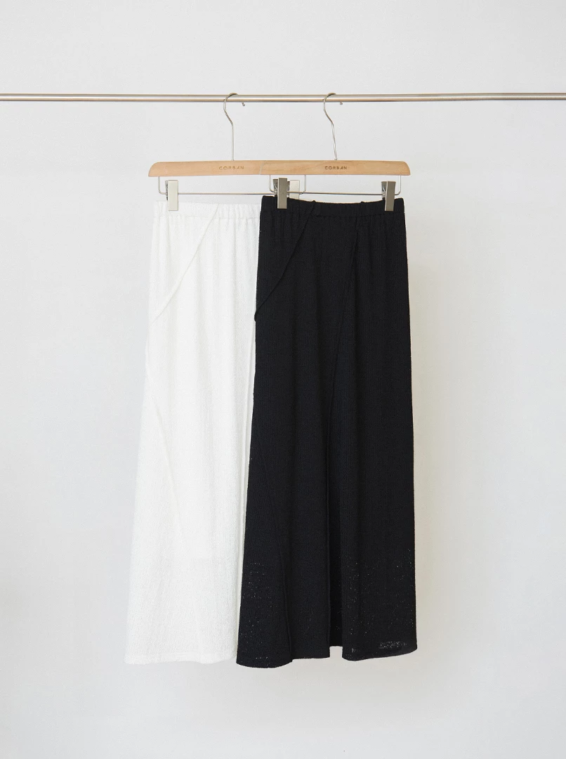 立體斜車線百搭長裙