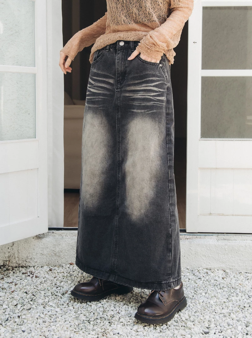 刷舊復古牛仔裙