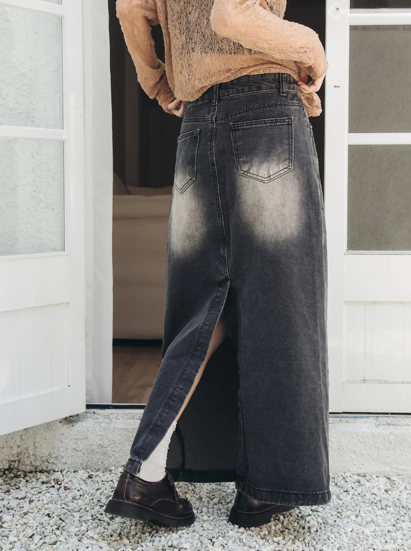 刷舊復古牛仔裙