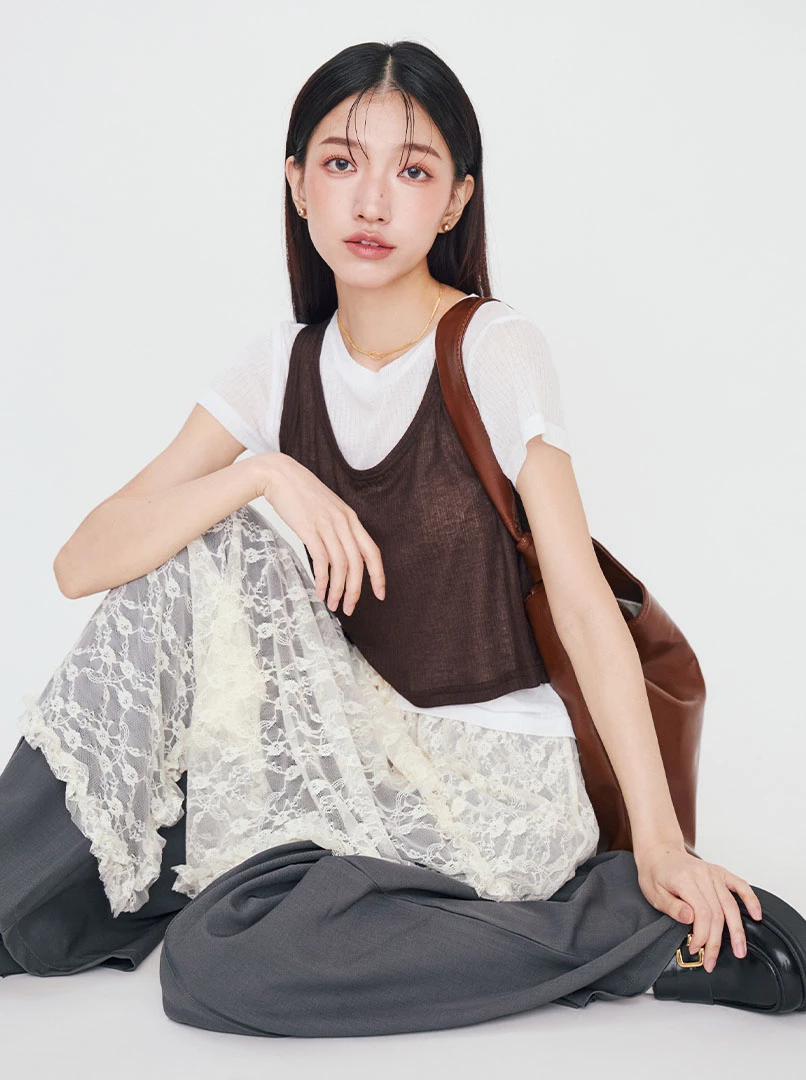 造型蕾絲網紗長裙