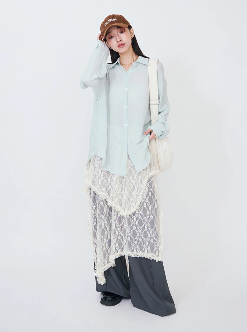 造型蕾絲網紗長裙