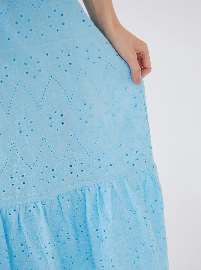 燒花鬆緊腰頭長裙