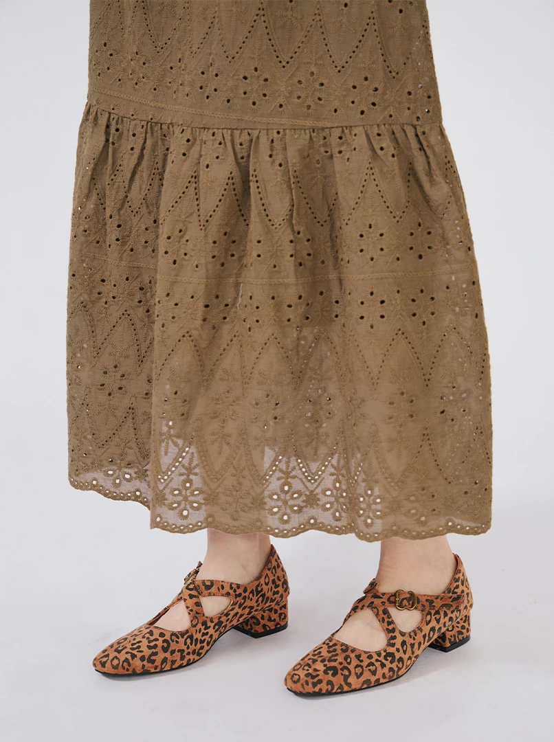 燒花鬆緊腰頭長裙