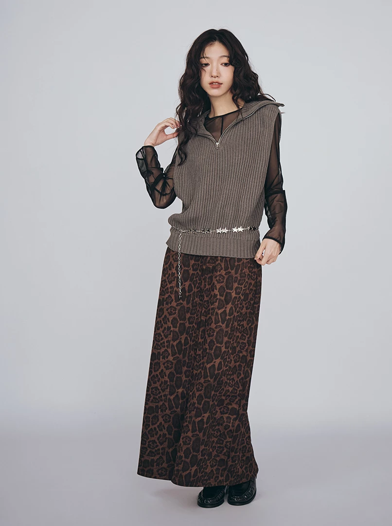 豹紋紋路長裙