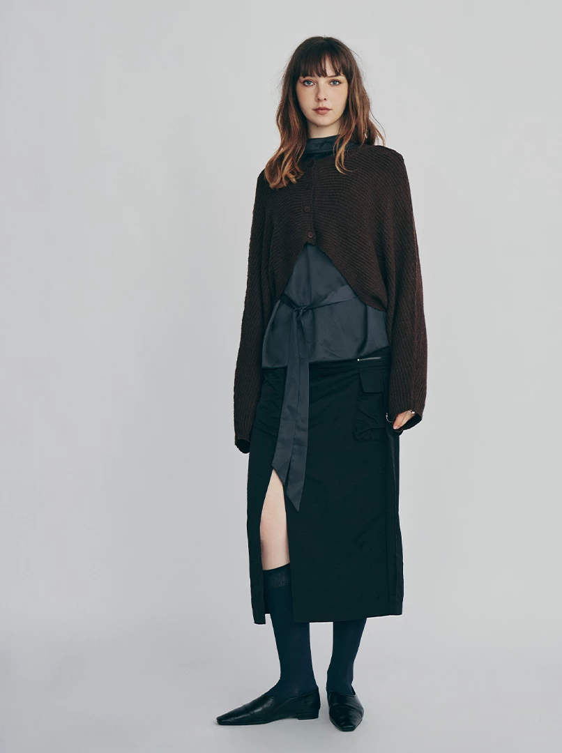 百搭抽皺造型工裝裙