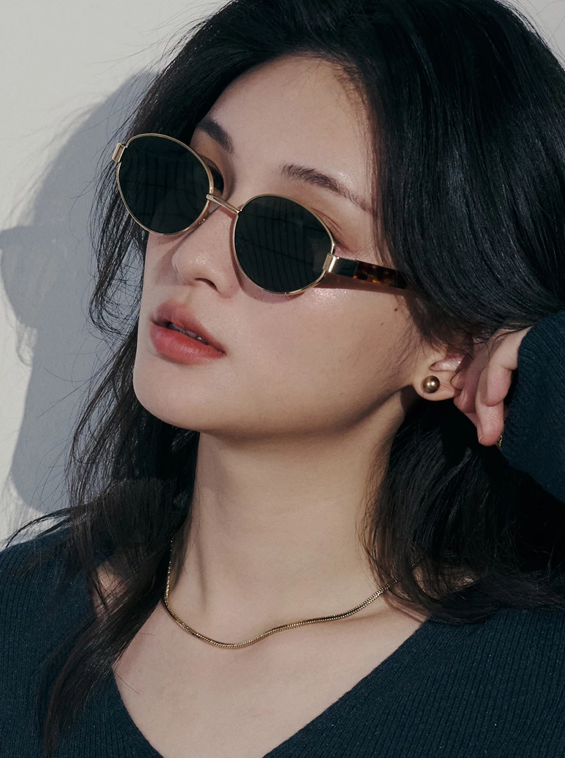 細框百搭小圓墨鏡