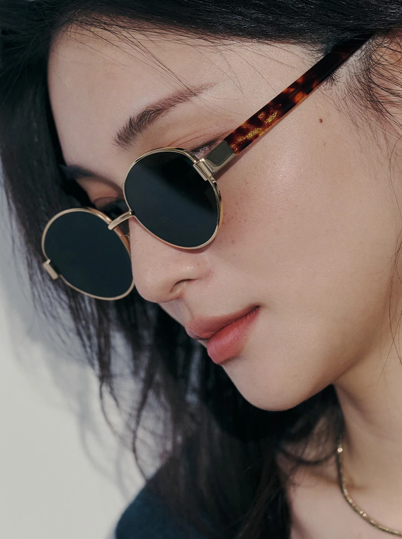 細框百搭小圓墨鏡