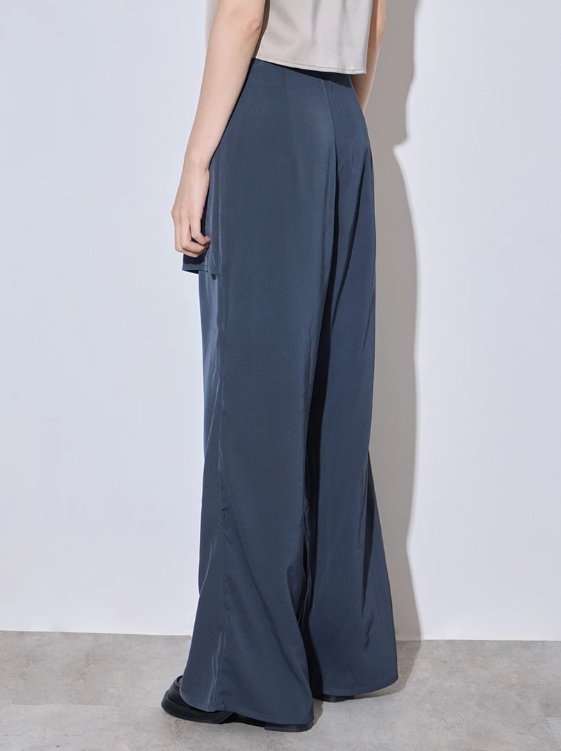 假兩件皮環長褲