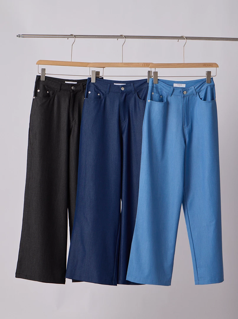 棉質修身直筒長褲