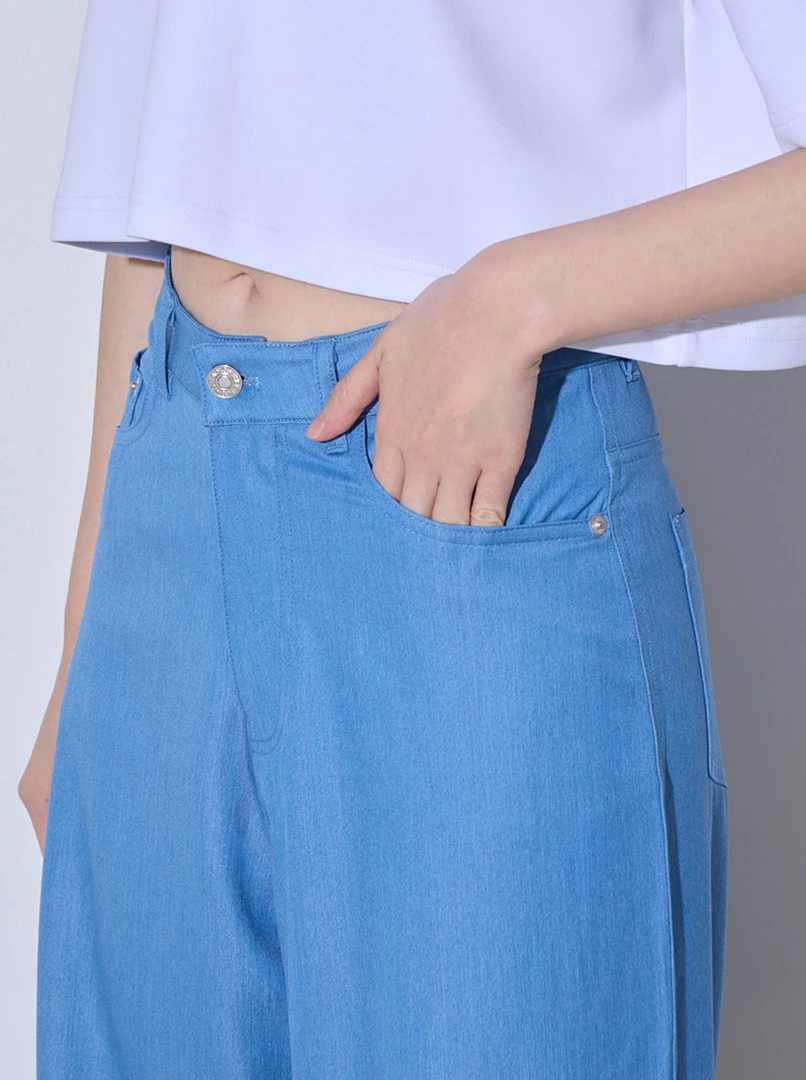 棉質修身直筒長褲