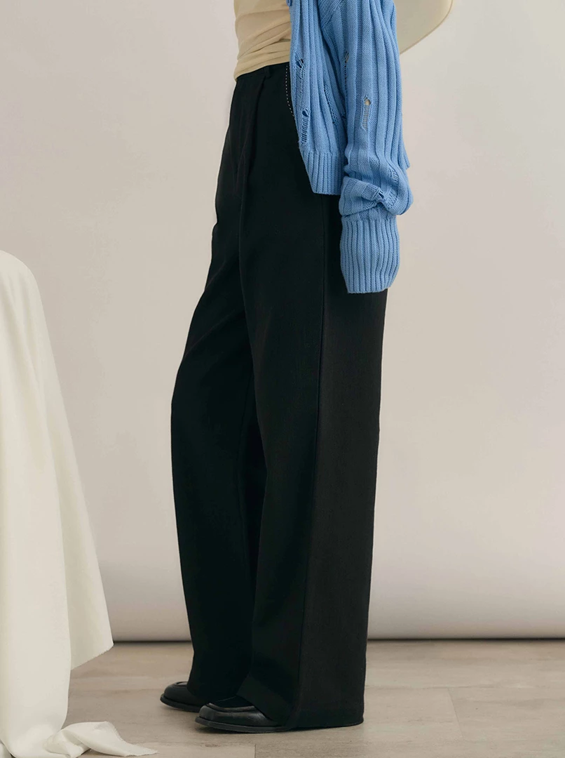 撞色車線直筒褲