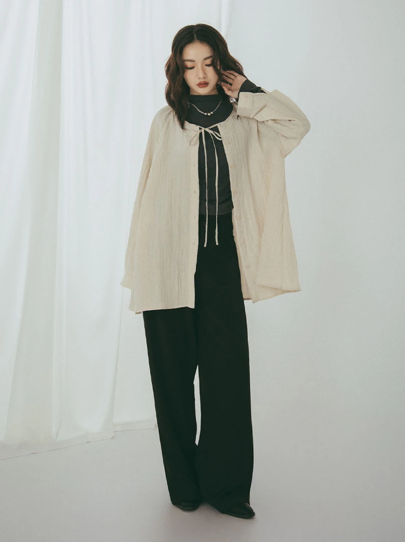 寬腰頭雙釦西裝褲