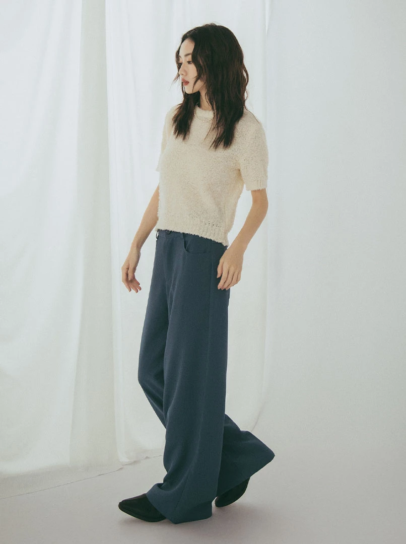 寬腰頭雙釦西裝褲