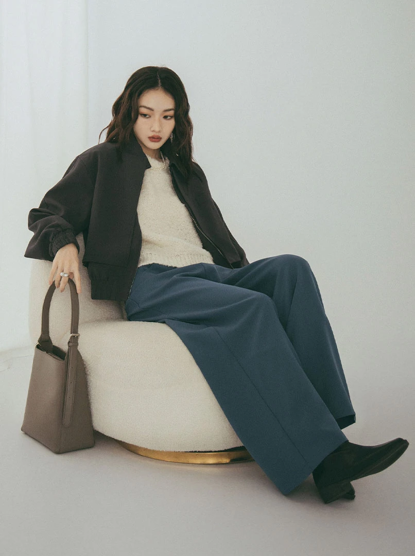 寬腰頭雙釦西裝褲