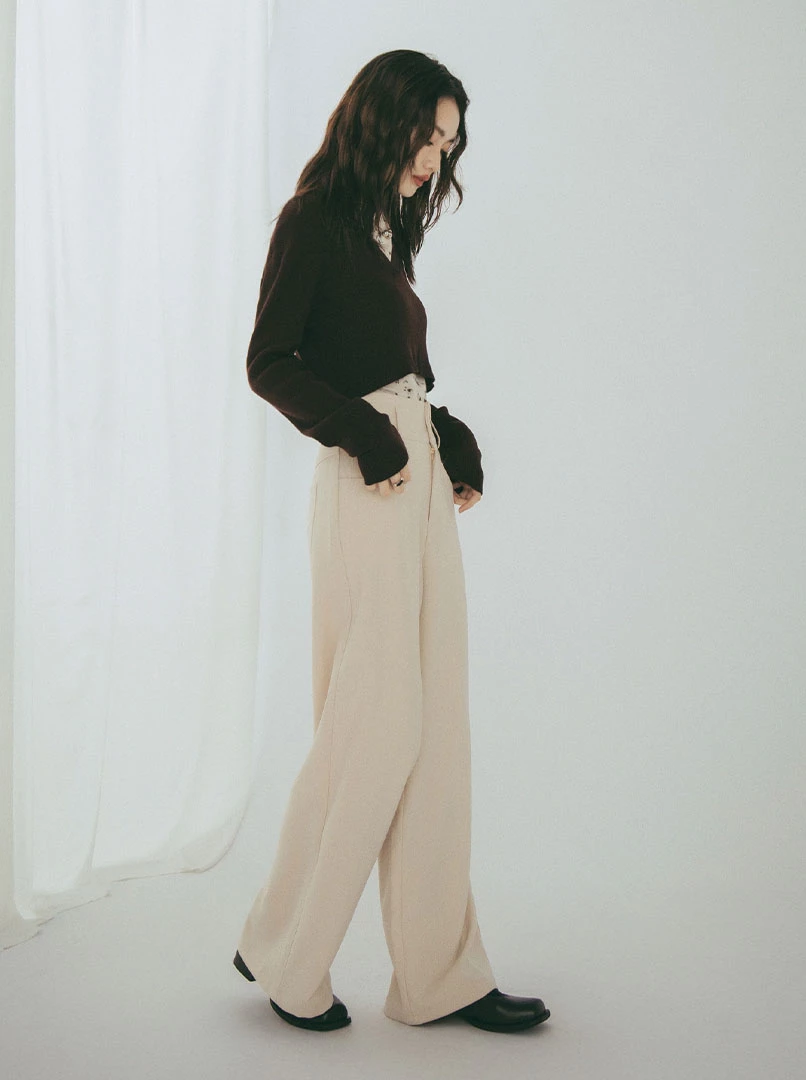 寬腰頭雙釦西裝褲