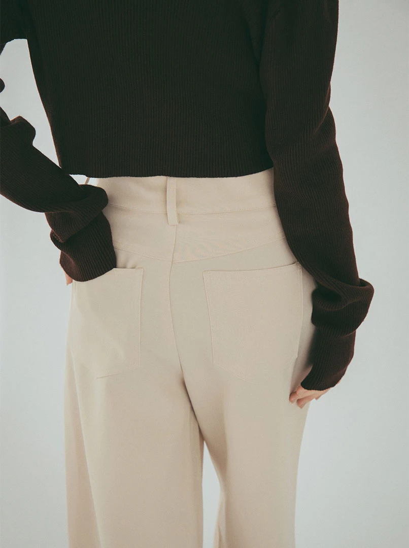 寬腰頭雙釦西裝褲