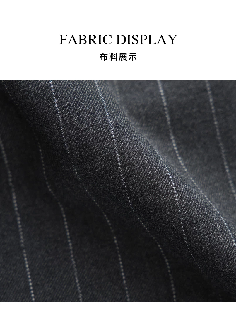 假兩件設計條紋西裝褲
