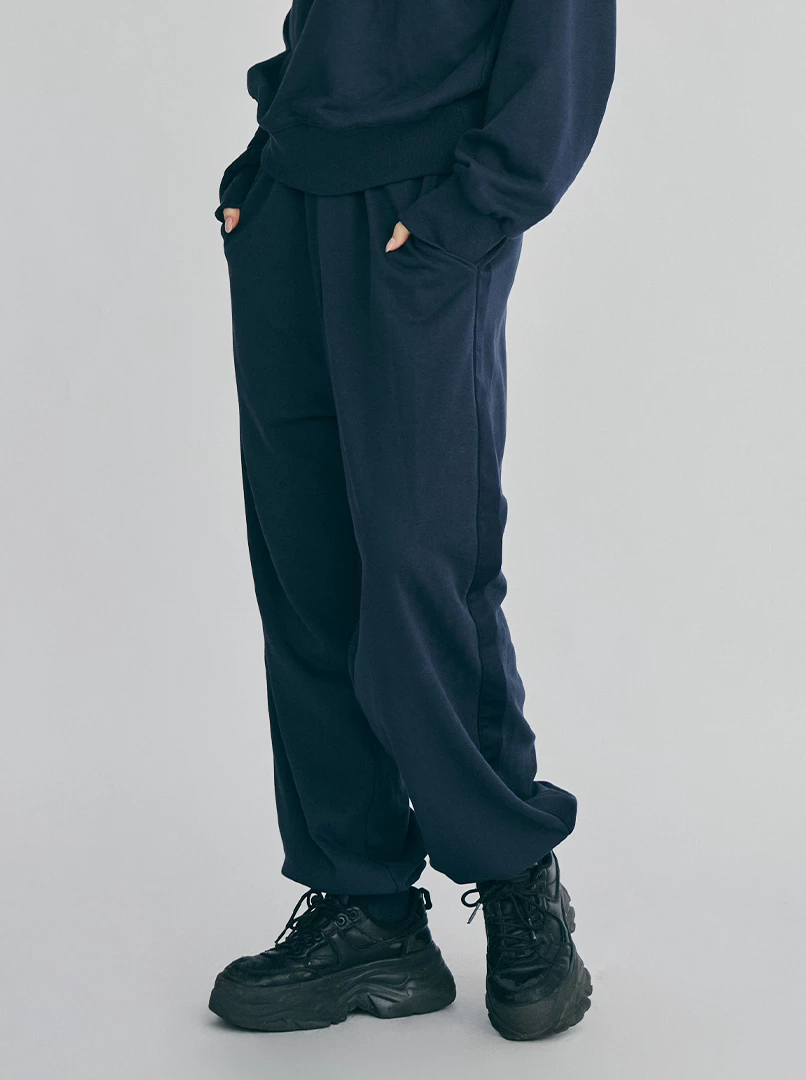 寬褲頭休閒長棉褲