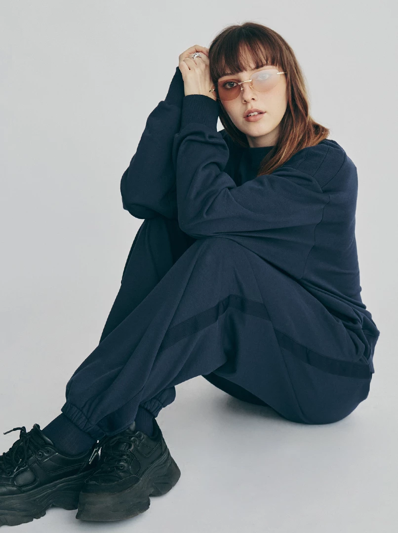 寬褲頭休閒長棉褲