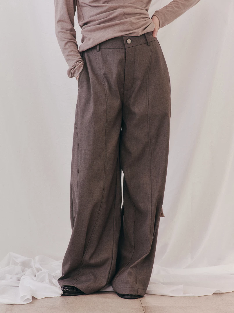 時髦繭型西裝褲