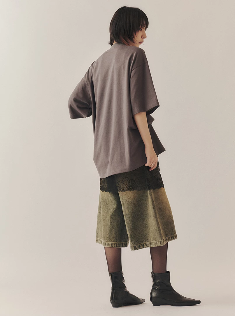 男女同款聯名過膝牛仔褲