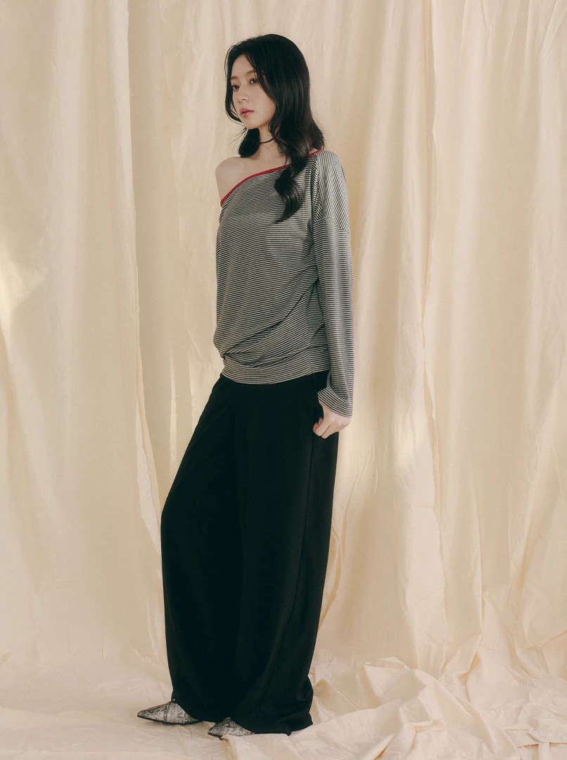 後腰鬆緊西裝長褲