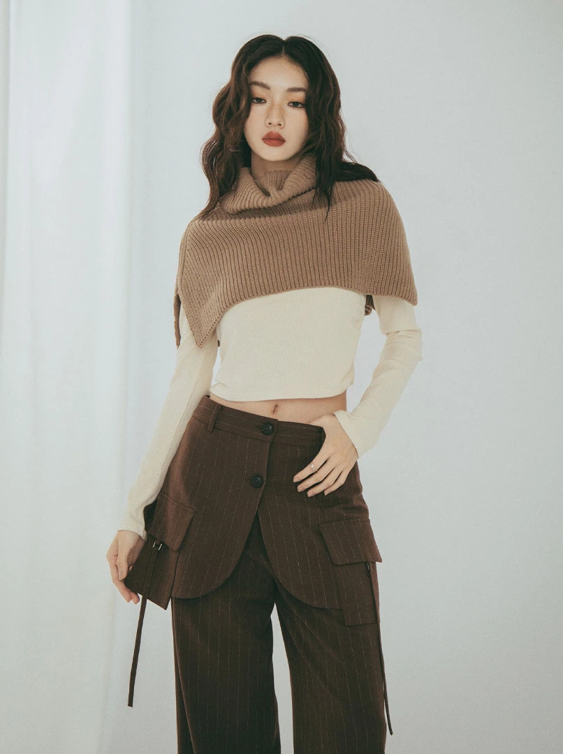 百搭圍脖針織披肩