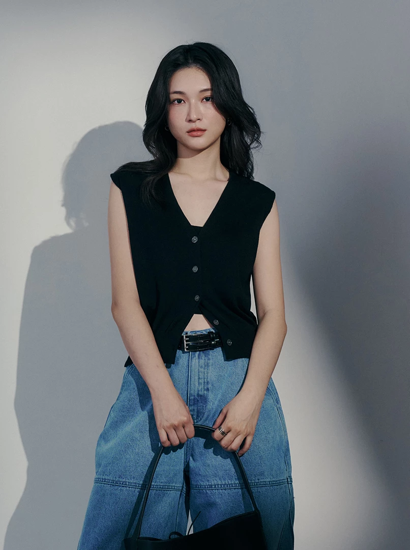 超柔親膚排釦背心