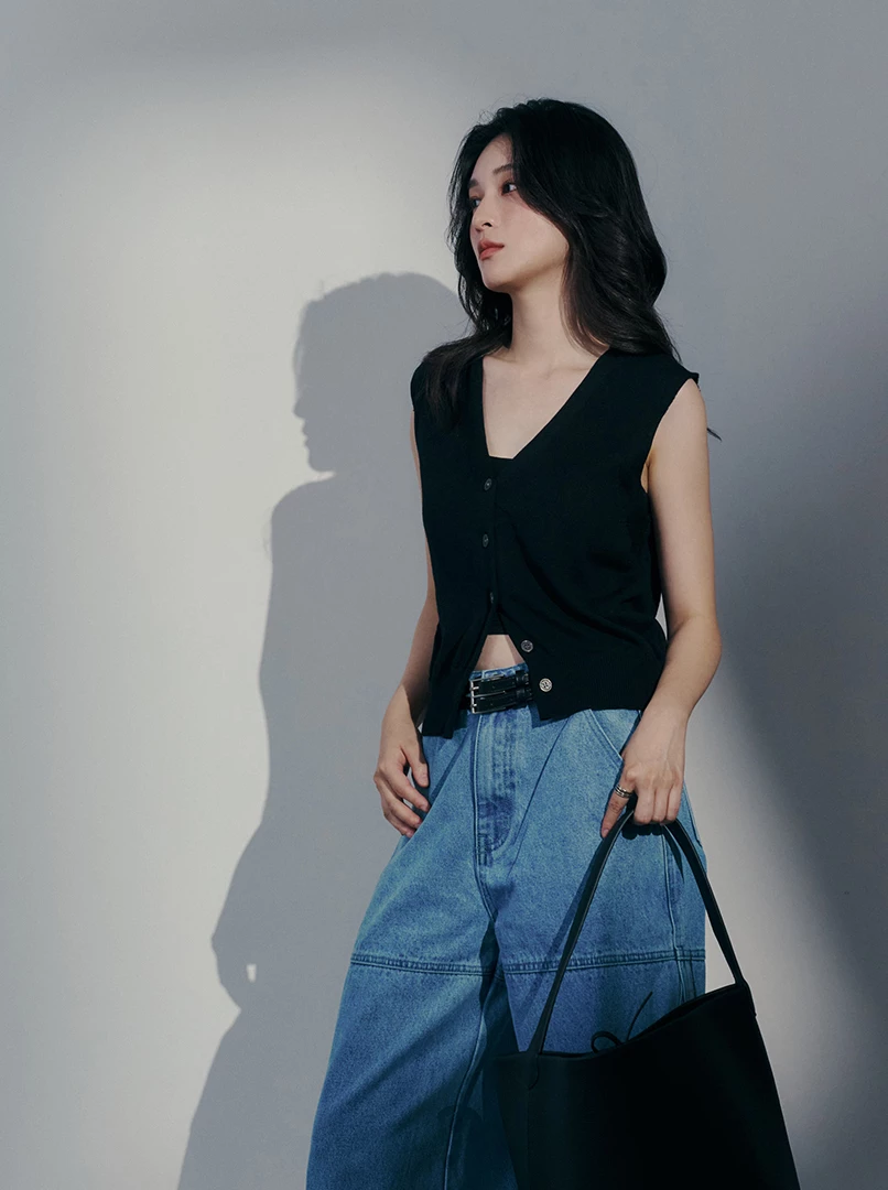 超柔親膚排釦背心