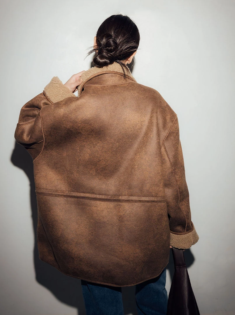 仿舊皮兩穿外套