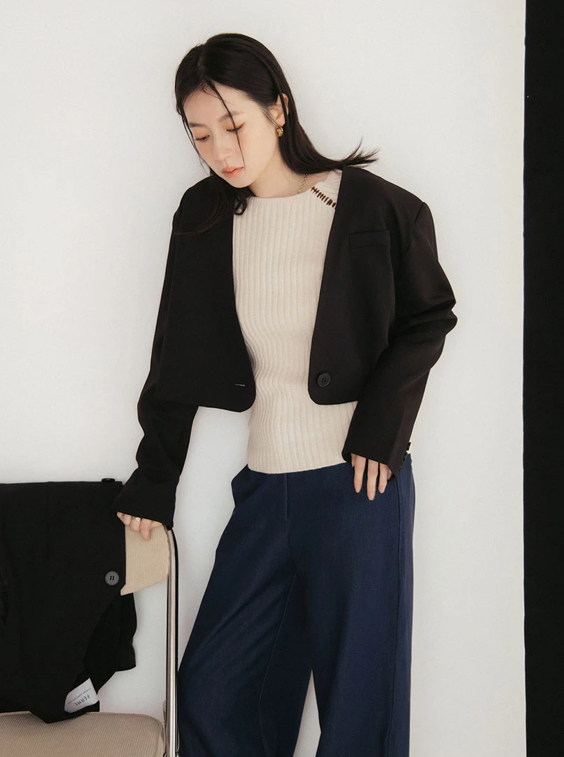 V領兩件式西裝套裝