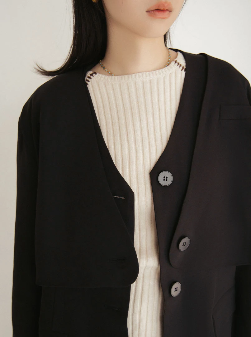 V領兩件式西裝套裝