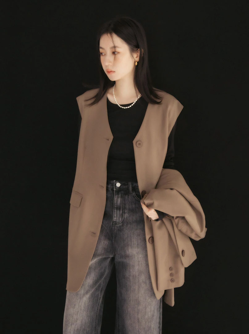 V領兩件式西裝套裝