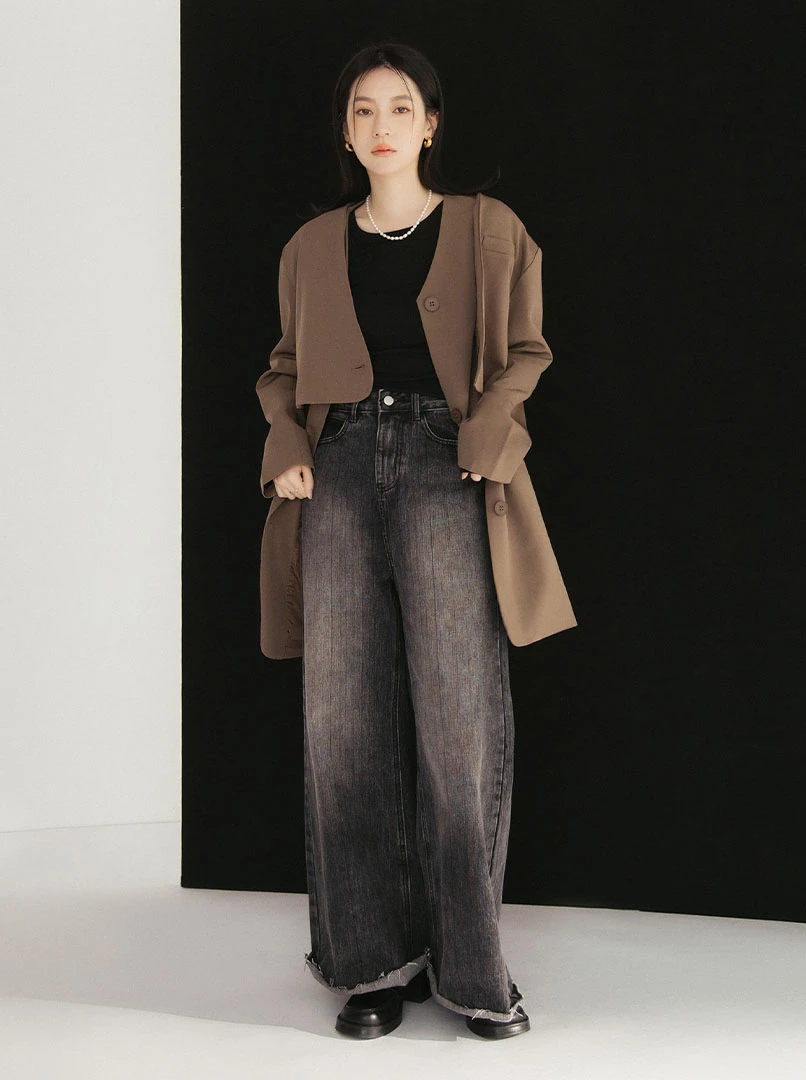 V領兩件式西裝套裝