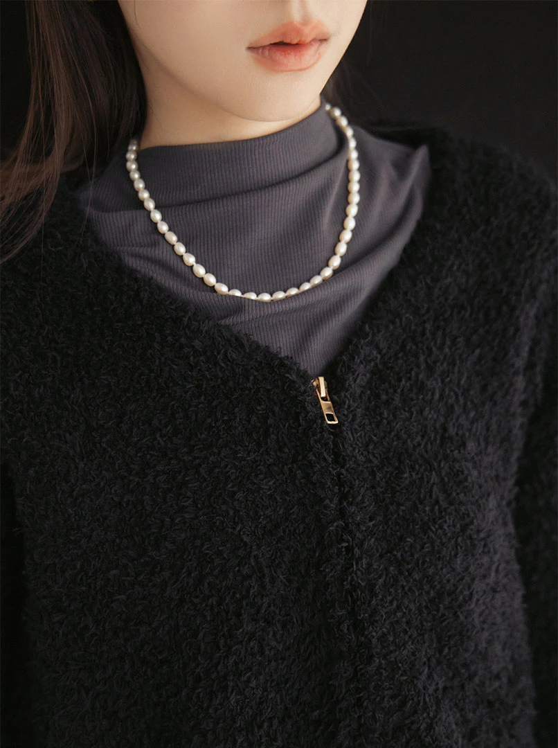 質感絨毛拉鍊外套