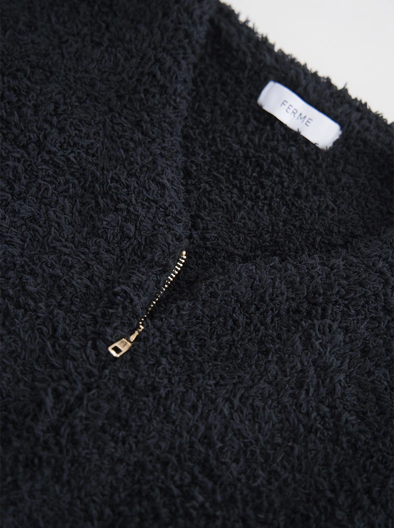 質感絨毛拉鍊外套