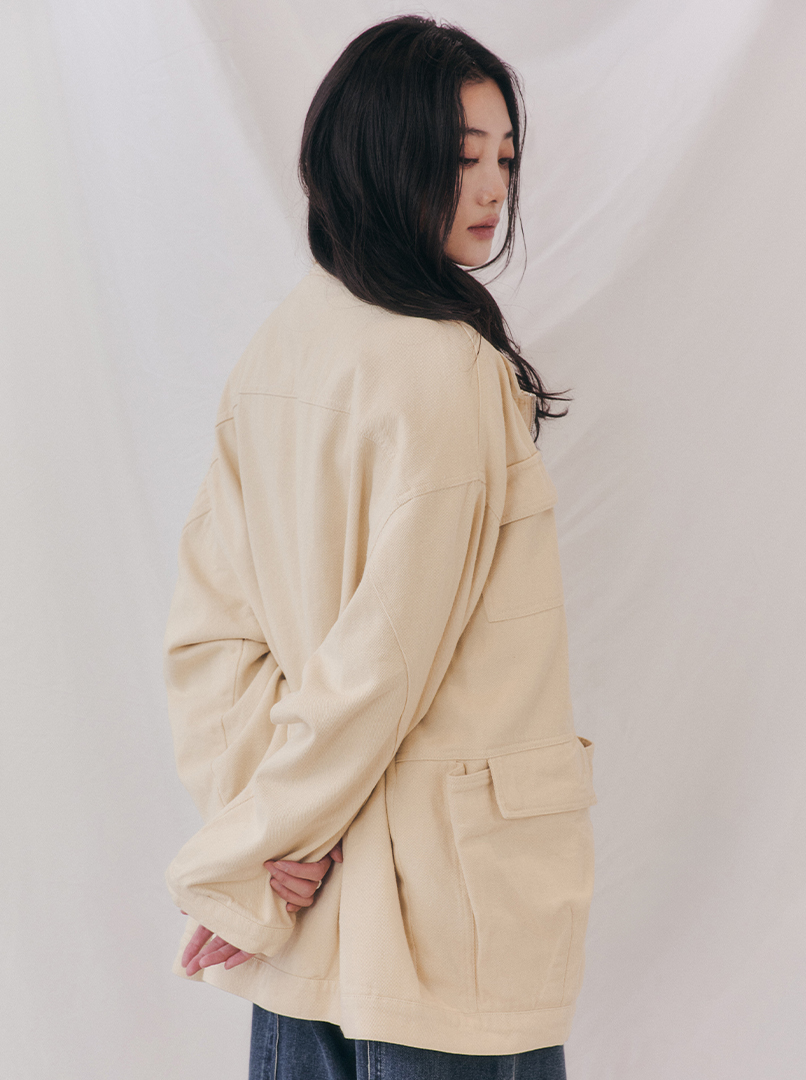 重工多口袋寬版夾克外套