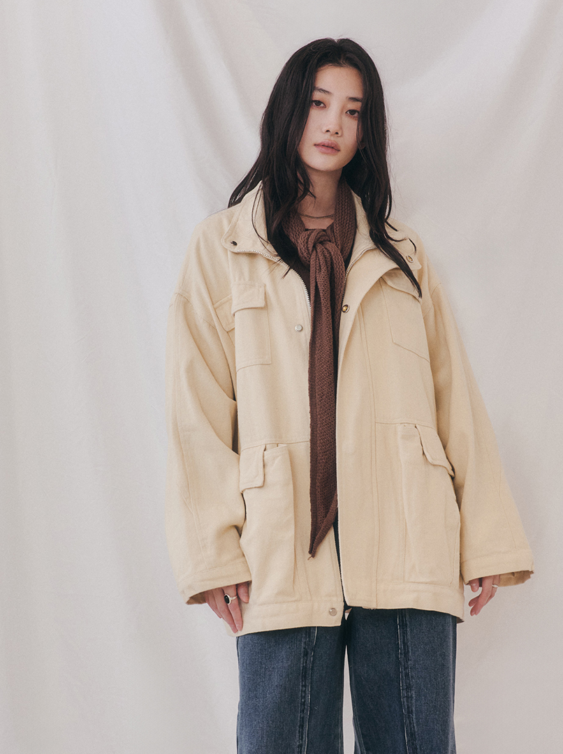 重工多口袋寬版夾克外套