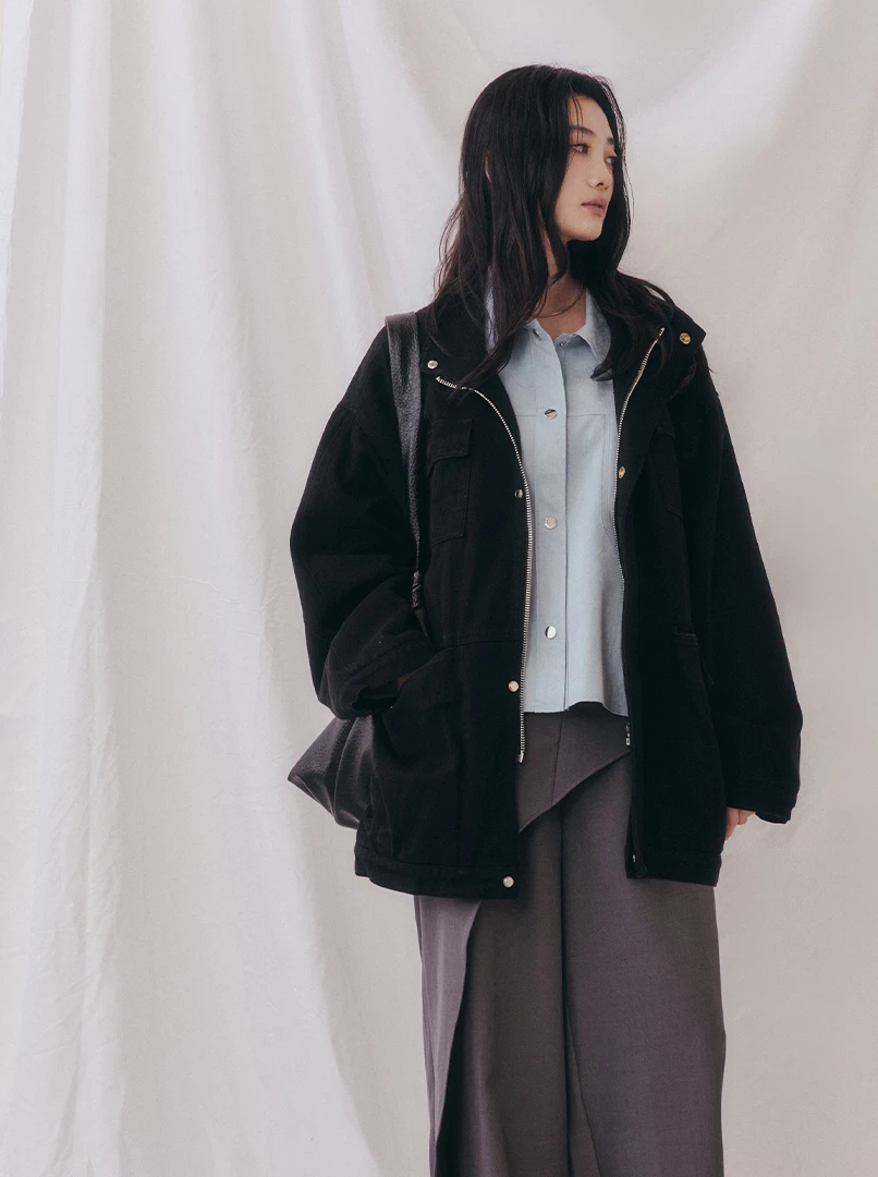 重工多口袋寬版夾克外套