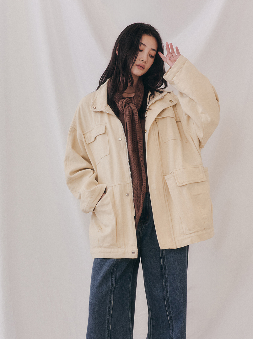 重工多口袋寬版夾克外套