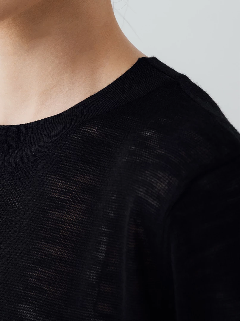 透膚涼感薄紗短袖長洋