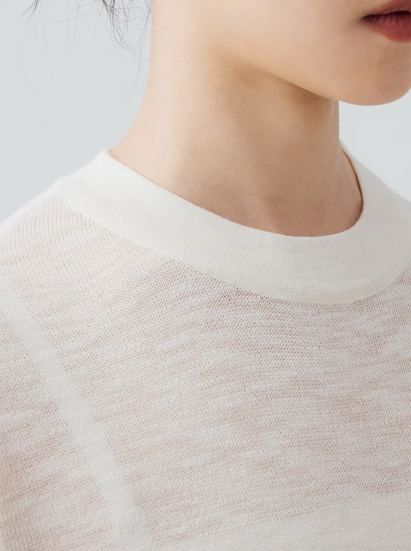 透膚涼感薄紗短袖長洋