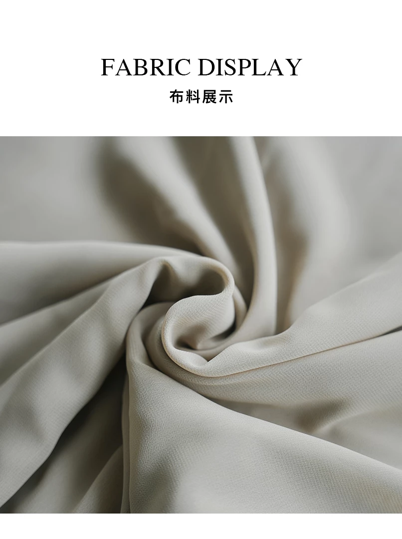 輕雪紡雙面料直筒圓領長洋