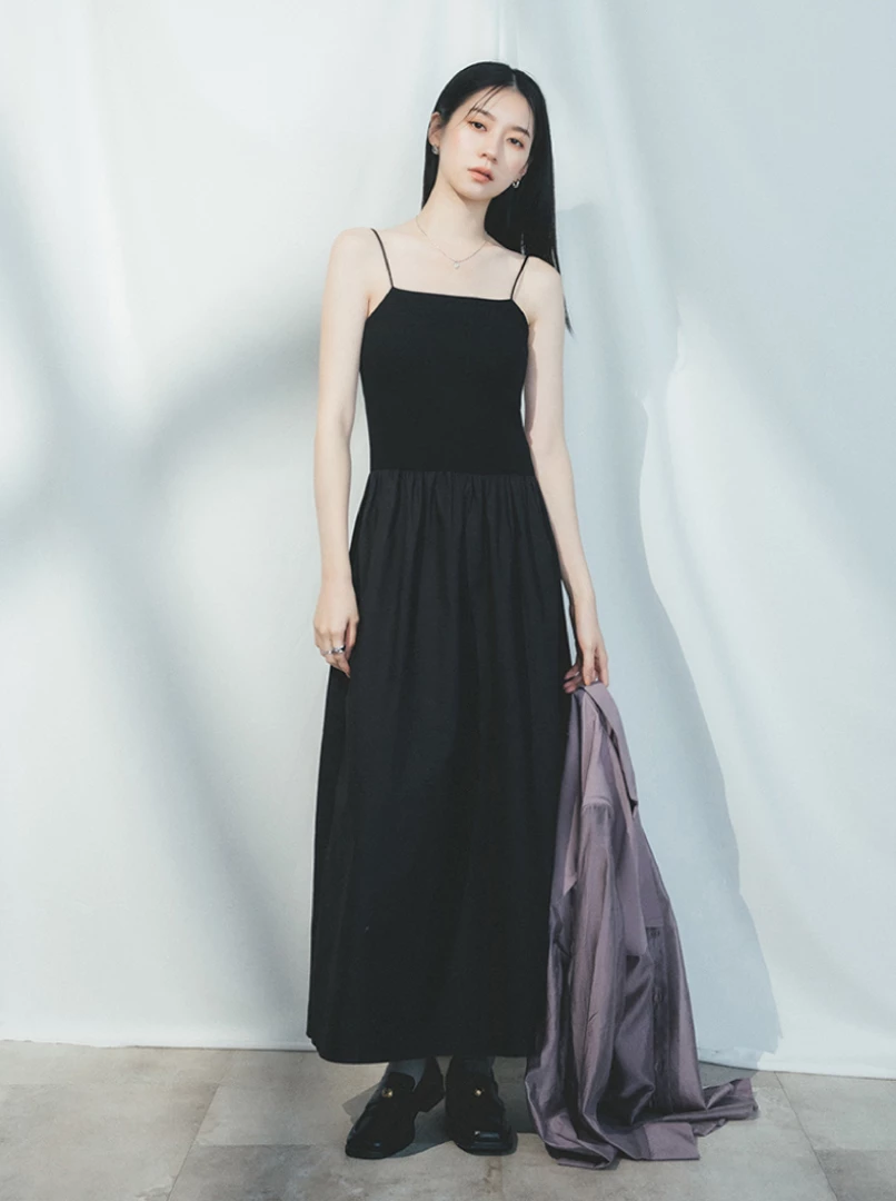 異材質拼接洋裝