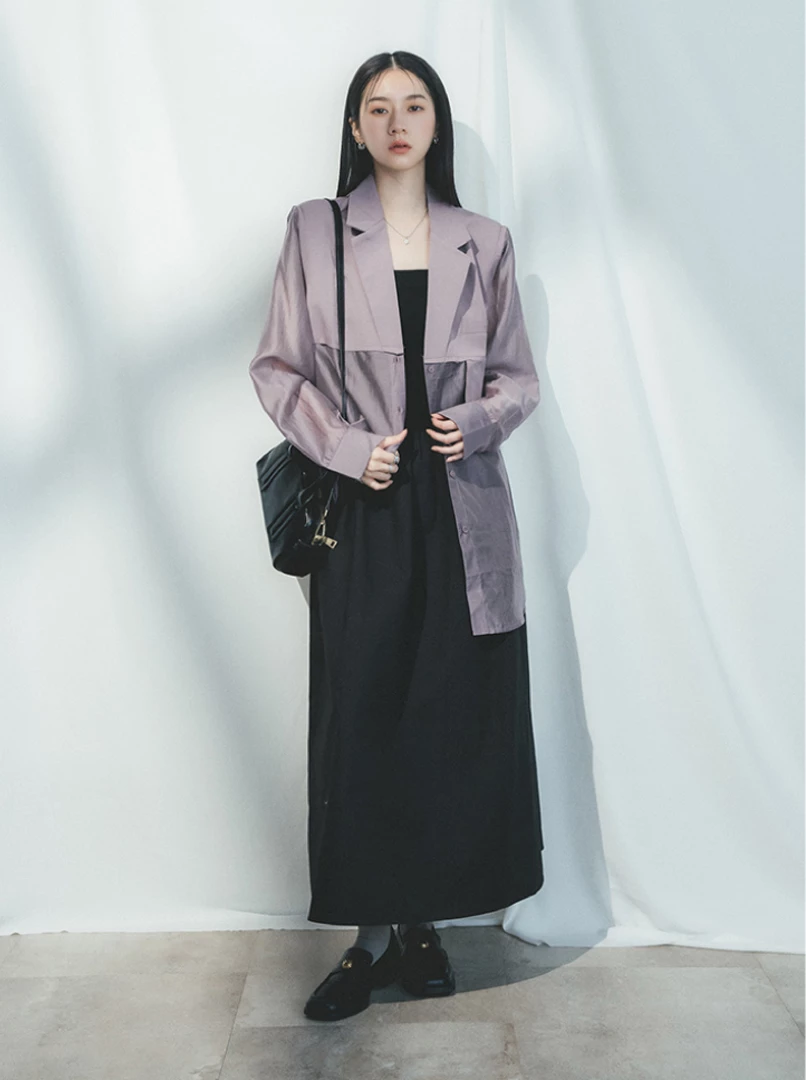 異材質拼接洋裝